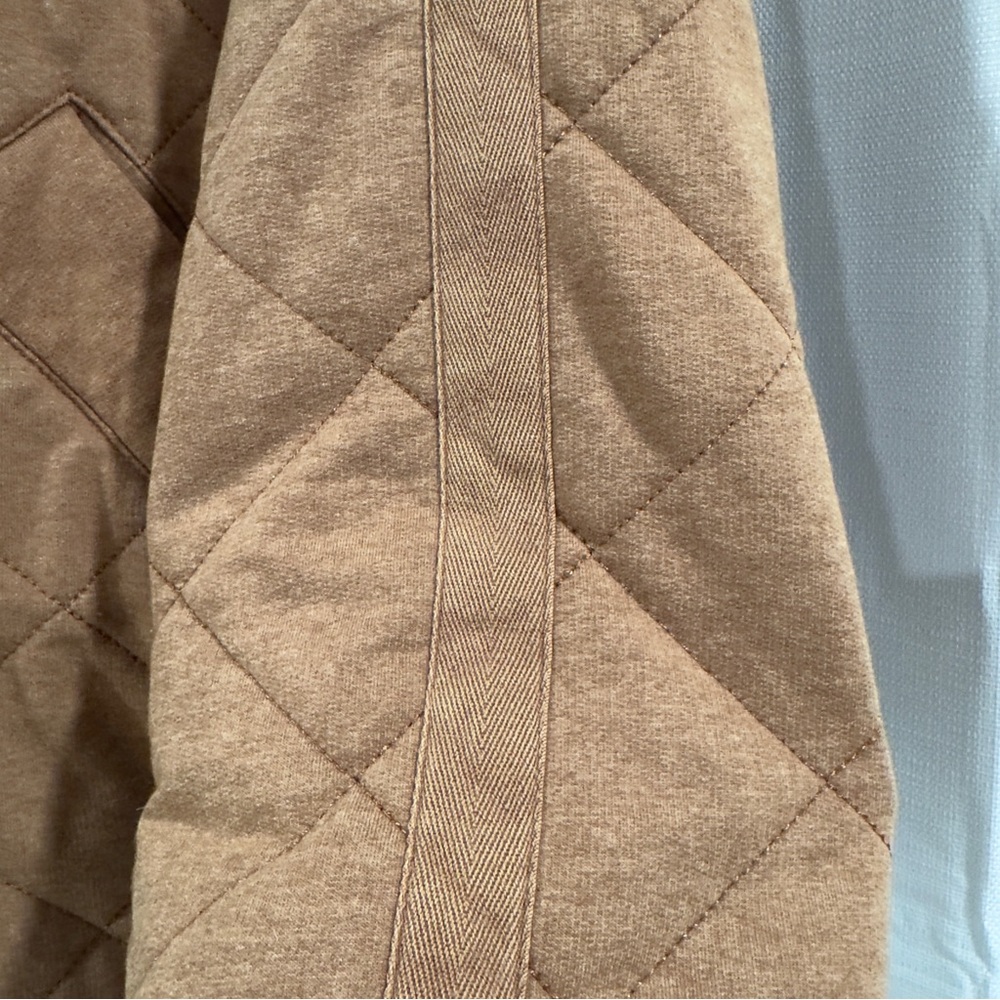 Bagatelle Collection Womens Quilted Bomber Jacket Camel Brown Zip Up Mock Neck - Picture 4 of 6